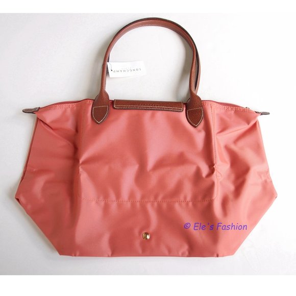 ❤️ NWT LONGCHAMP Le Pliage Large Nylon Shoulder Tote BLUSH Orange AUTHENTIC - Picture 7 of 14